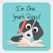One Smart Puppy Vierkante Sticker (Voorkant)