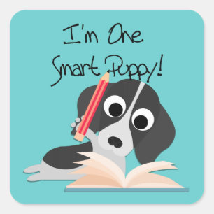 One Smart Puppy Vierkante Sticker