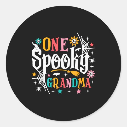 One Soky Grandma Shirt Funny Halloween Soky Grandm Ronde Sticker (Voorkant)