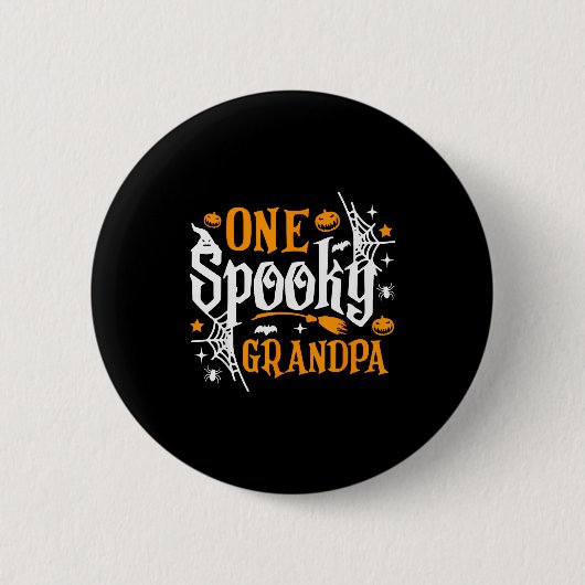 One Soky Grandpa Shirt Funny Halloween Matching Fa Ronde Button 5,7 Cm (Voorkant)