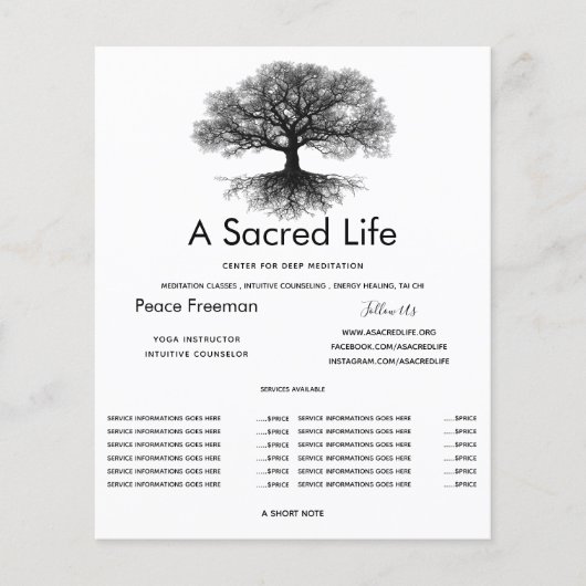 One Source | Tree of Life Design Flyer (Voorkant)