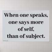 "One speaks of self" Poster (Voorkant)
