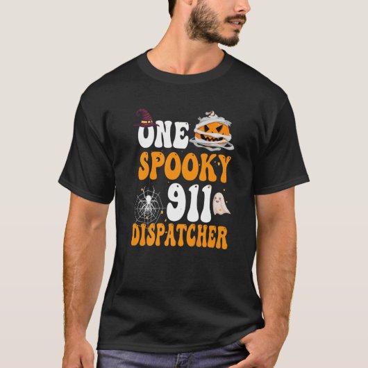 One Spooky 911 Dispatcher Pumpkin Boos Halloween T-shirt (Voorkant)