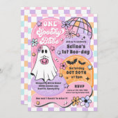 One Spooky Babe Halloween Ghost 1st Birthday Kaart (Voorkant / Achterkant)