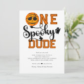 One Spooky Dude Basketball Boys Read Kids Verjaard Bedankkaart (Staand voorkant)