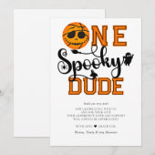 One Spooky Dude Basketball Boys Read Kids Verjaard Bedankkaart (Voorkant / Achterkant)