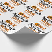 One Spooky Dude Basketball Boys Read Kids Verjaard Cadeaupapier (Hoek)