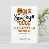 One Spooky Dude Basketball Boys Read Kids Verjaard Kaart (Staand voorkant)