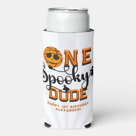 One Spooky Dude Basketball Boys Read Kids Verjaard Seltzer Blikjeskoeler (Seltzer Voorkant)