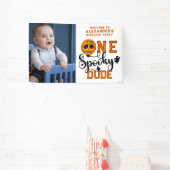 One Spooky Dude Basketball Boys Verjaardag Welkom Spandoek (Insitu)