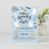 One Spooky Dude Costume Verjaardag Uitnodiging (Staand voorkant)