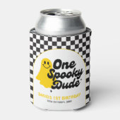 One Spooky Dude Groovy Halloween Eerste Verjaardag Blikjeskoeler (Blikje Voorkant)