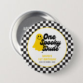 One Spooky Dude Groovy Halloween Eerste Verjaardag Ronde Button 7,6 Cm (Voorkant /achterkant)