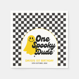 One Spooky Dude Groovy Halloween Eerste Verjaardag Servet