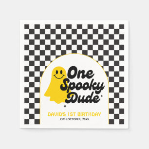 One Spooky Dude Groovy Halloween Eerste Verjaardag Servet
