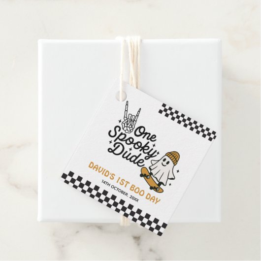 One Spooky Dude Halloween Verjaardag Bedankjes Labels (In situ)