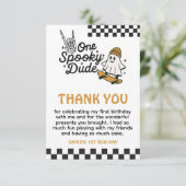 One Spooky Dude Halloween Verjaardag Bedankkaart (Staand voorkant)
