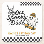 One Spooky Dude Halloween Verjaardag Kartonnen Onderzetters (Voorkant)