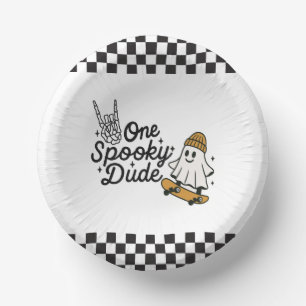 One Spooky Dude Halloween Verjaardag Papieren Kommen