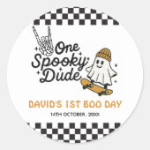 One Spooky Dude Halloween Verjaardag Ronde Sticker (Voorkant)