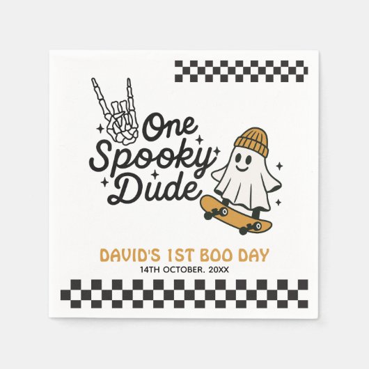 One Spooky Dude Halloween Verjaardag Servet (Voorkant)