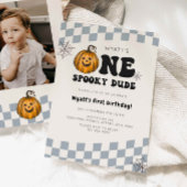 One Spooky Dude Pumpkin Hallowen 1st Birthday Kaart