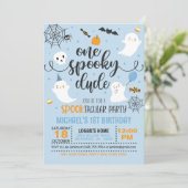 One Spooky Dude Verjaardagsuitnodiging - Jongen (B Kaart (Staand voorkant)