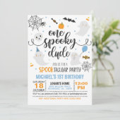 One Spooky Dude Verjaardagsuitnodiging - Jongen (W Kaart (Staand voorkant)