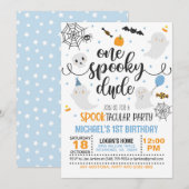 One Spooky Dude Verjaardagsuitnodiging - Jongen (W Kaart (Voorkant / Achterkant)