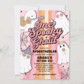 One Spooky Ghoul Pink Halloween Girl 1e verjaardag Kaart (Voorkant)