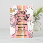 One Spooky Ghoul Pink Halloween Girl 1e verjaardag Kaart (Staand voorkant)