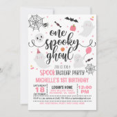 One Spooky Ghoul verjaardagsuitnodiging - Meisje ( Kaart (Voorkant)