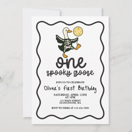 One Spooky Goose Halloween Kaart (Voorkant)