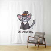 One Spooky Nurse Cat - Feline Feesten voor Hall Wandkleed (In situ)