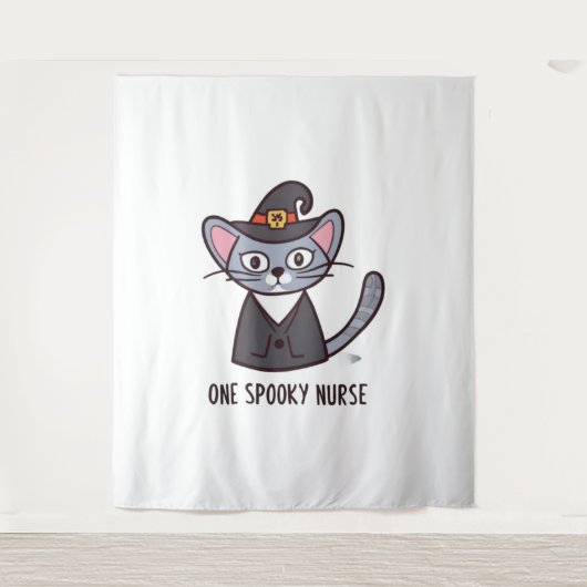 One Spooky Nurse Cat - Feline Feesten voor Hall Wandkleed (Voorkant)