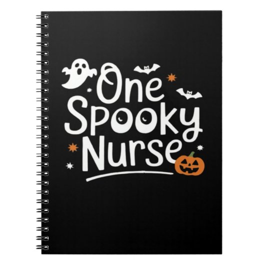 One Spooky Nurse Funny Ghost Nurse Halloween Essen Notitieboek (Voorkant)
