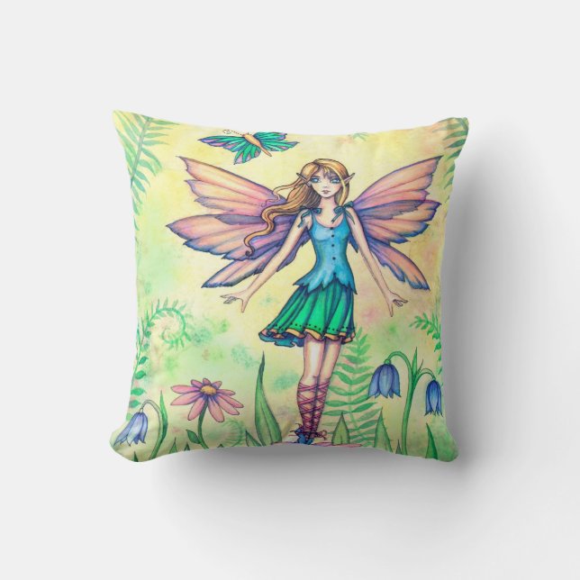 One Spring Day Fairy Fantasy kunstwerk Kussen (Voorkant)