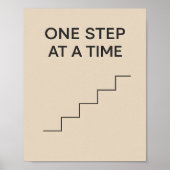 One Step at a Time – Minimalist Motivational Poster (Voorkant)
