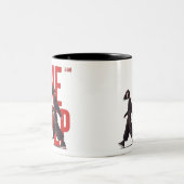 One Step Forward Minimalist Graphic Design Tweekleurige Koffiemok (Center)