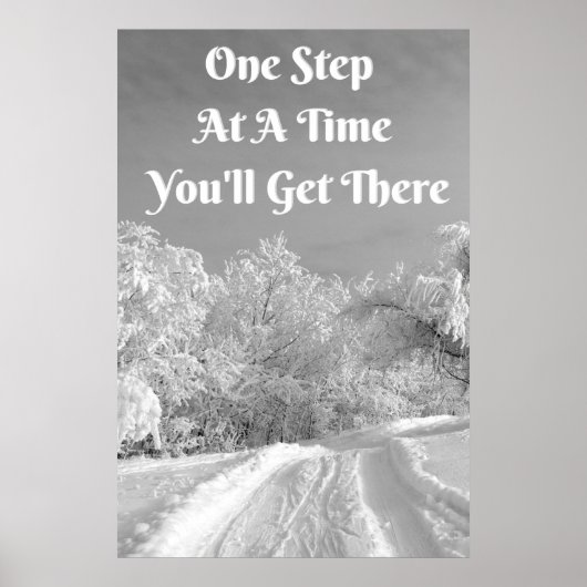 "One Step" Inspirerend Wall Art Poster (Voorkant)