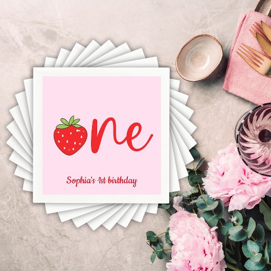 One Strawberry Birthday Servet
