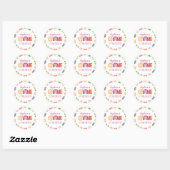 ONE Sun & Rainbows 1e Verjaardag Welkomstbord Ronde Sticker (Vel)