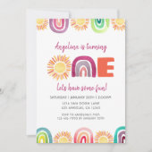 ONE Sun & Rainbows Eerste Verjaardag Boho Waterver Kaart (Voorkant)