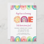 ONE Sunshine Regenboog 1e Verjaardag Boho Waterver Kaart (Voorkant)