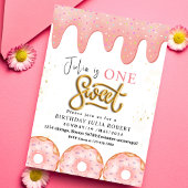 One Sweet 1nd Donut roze crème verjaardagsfeestje  Kaart