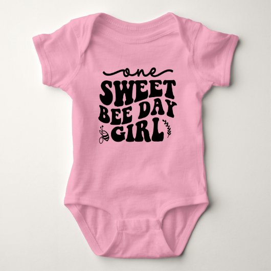 One Sweet Bee Day Girl - 1e verjaardag Romper (Voorkant)