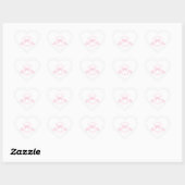 One Sweet Beginning | Roze en Witte Trouwzegels Hart Sticker (Vel)