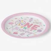 One Sweet Birthday 9" Paper Plate Papieren Bordje (Gekanteld)