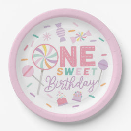 One Sweet Birthday 9" Paper Plate Papieren Bordje