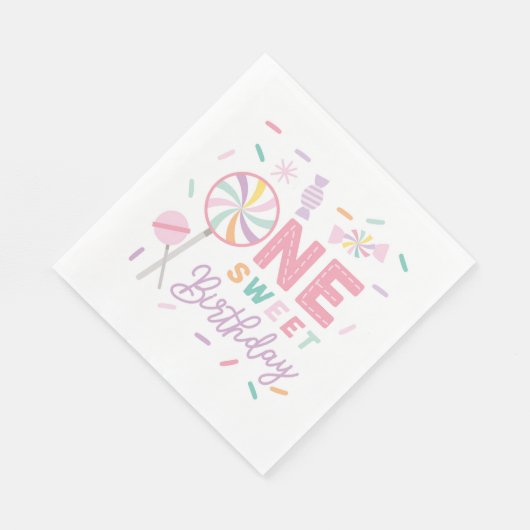 One Sweet Birthday Luncheon Napkin Servet (Hoek)